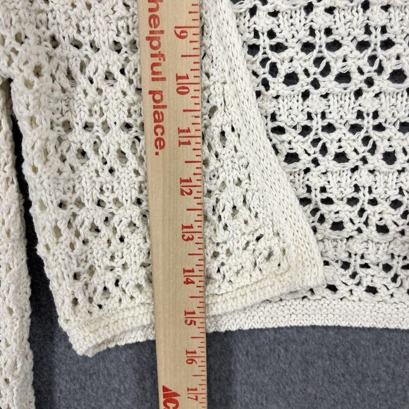 Stradivarius Sweater Womens Small Cropped Crochet Open Knit Bolero Cardigan boho - Picture 7 of 16